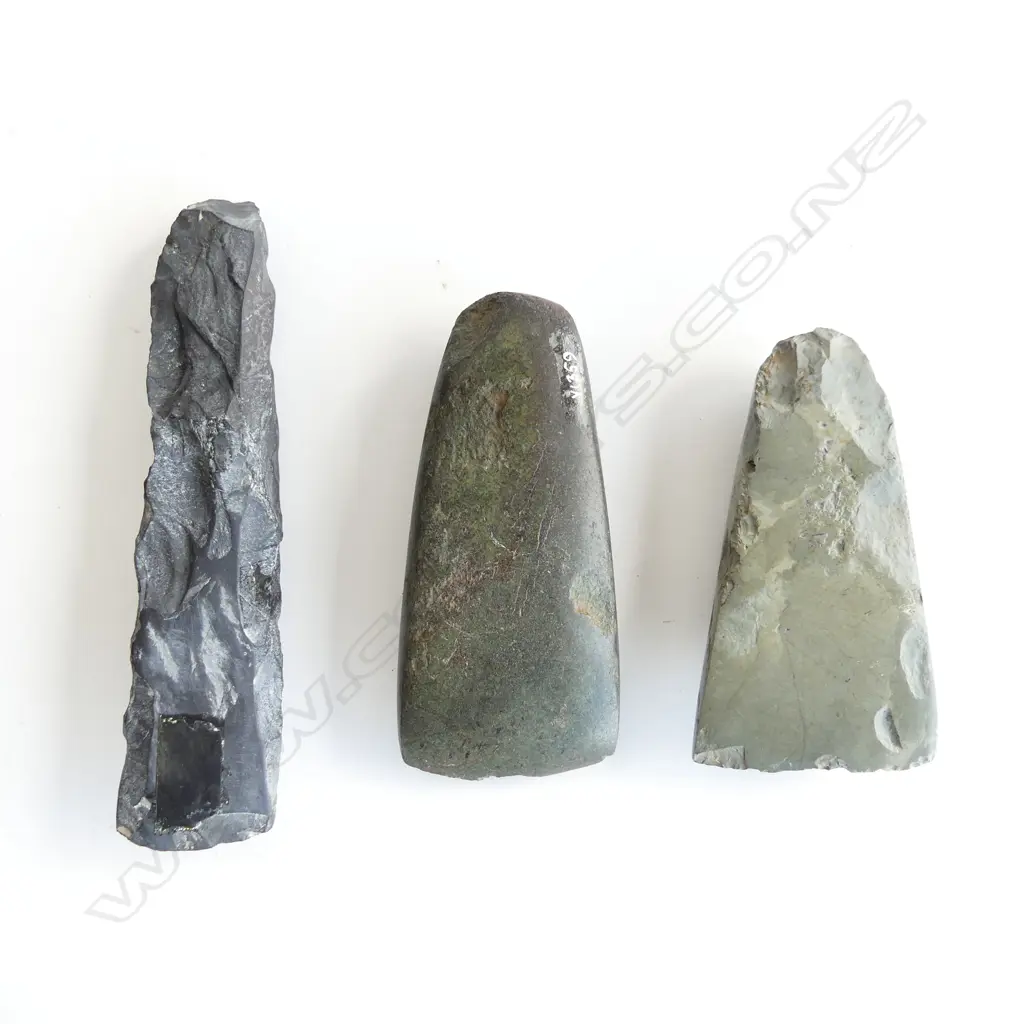 Three Māori pre-European stone toki, Image 1++